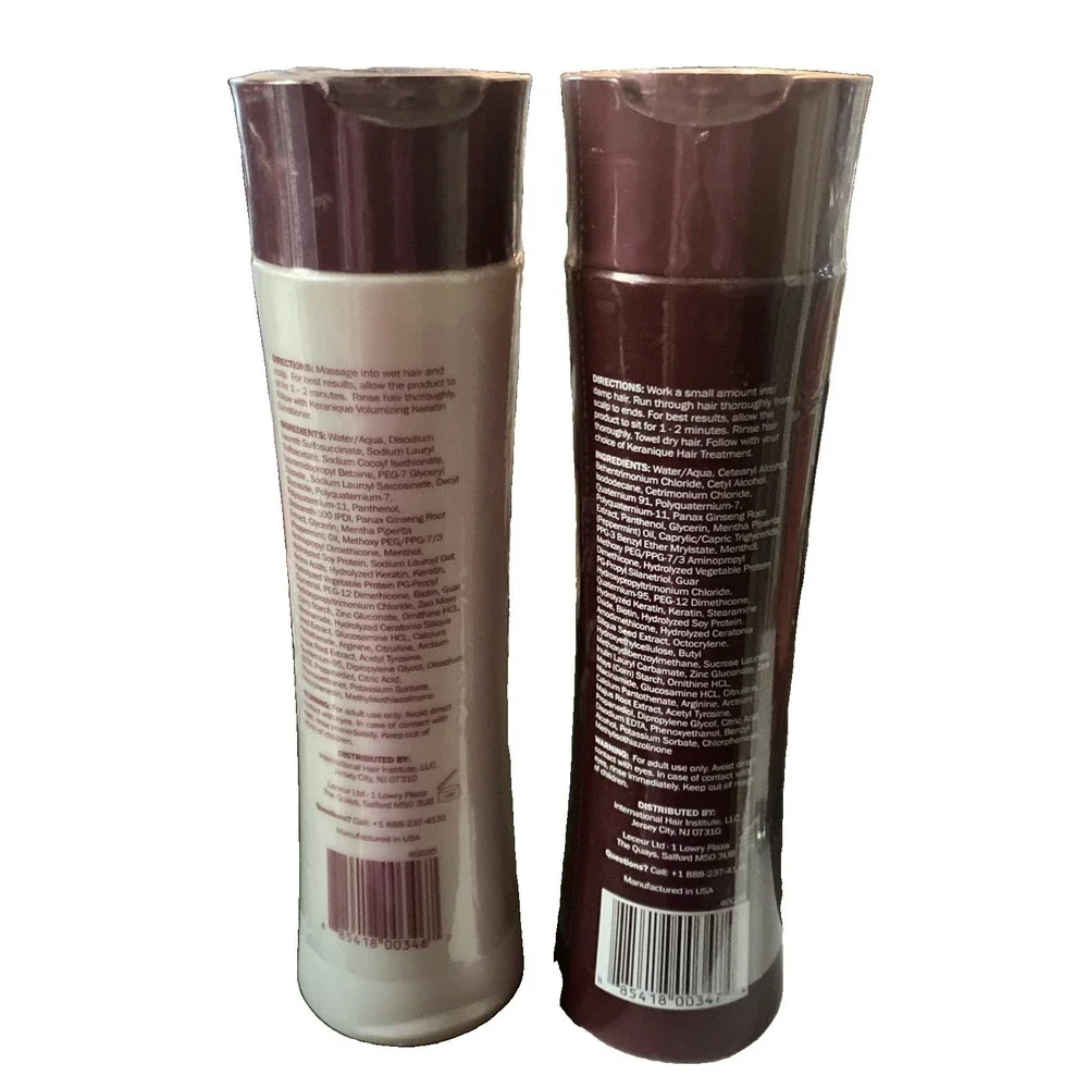 Keranique Scalp Stimulating Shampoo & Volumizing Keratin Conditioner 8oz Sealed